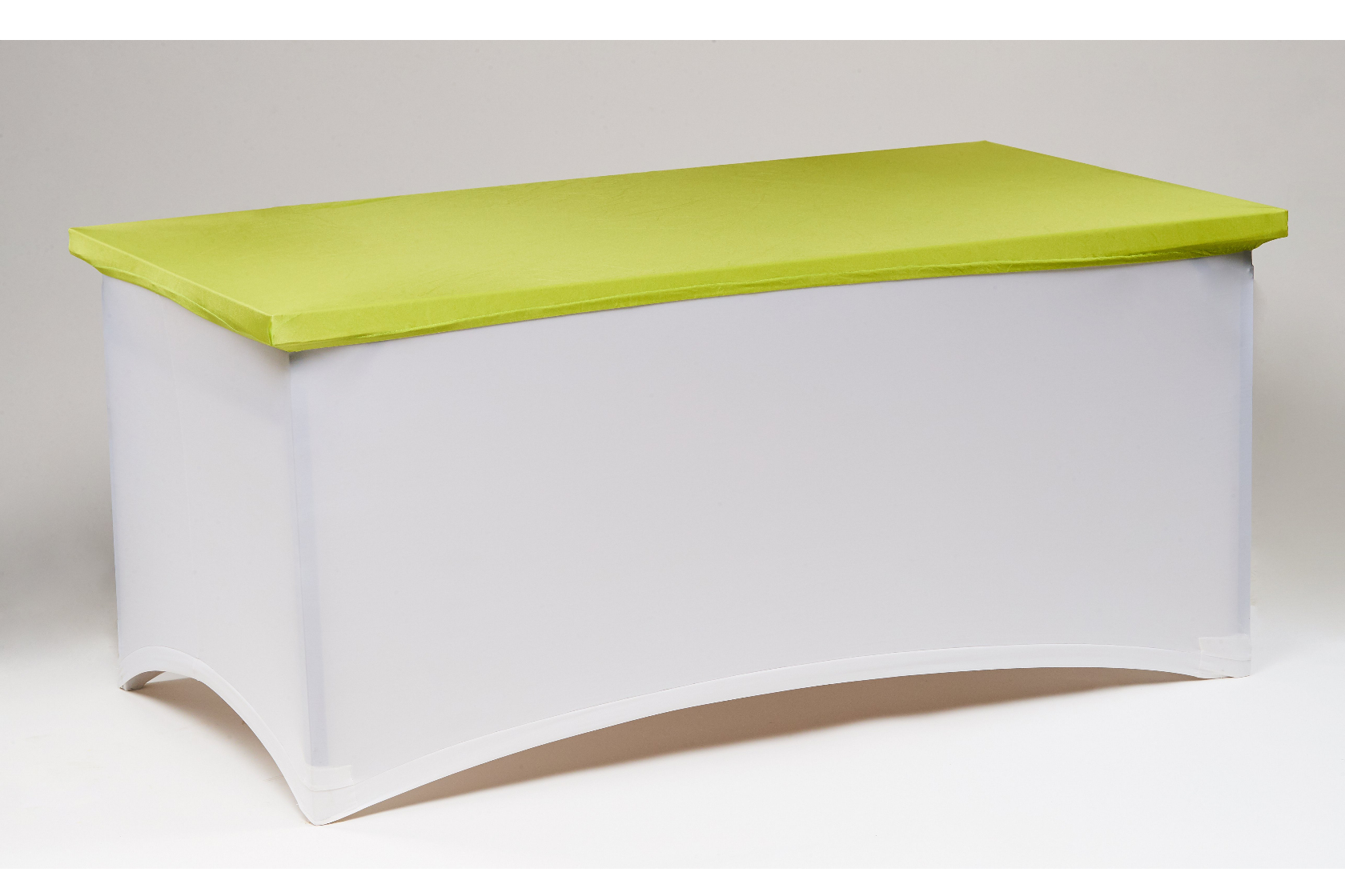 Fehér spandex táblaasztal huzat 160x90/80 cm + almazöld kupak